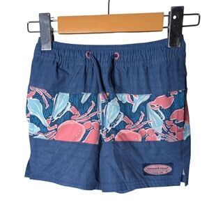 Vineyard Vines Blue Pink Seashell Crabs Swim‎ Shorts Size 3T